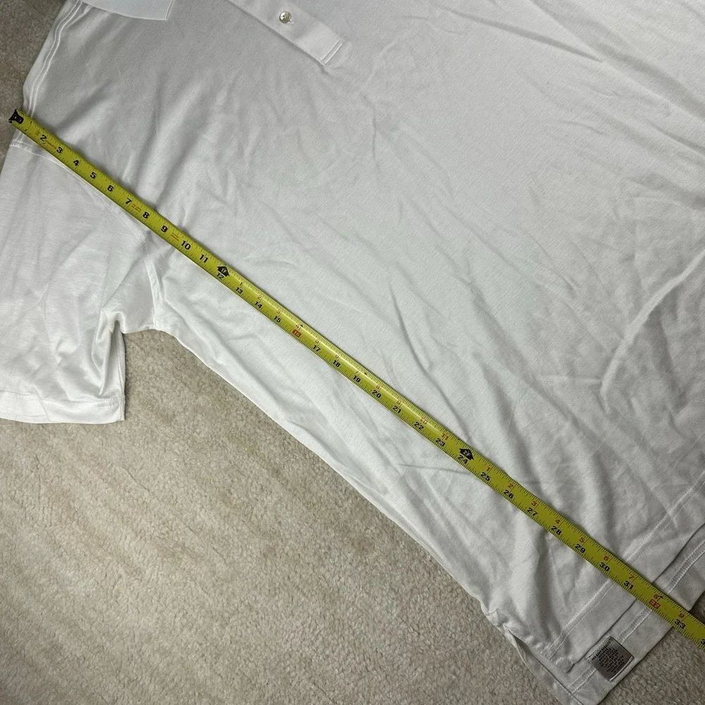 Peter Millar Polo Shirt Mens 2XL Solid White Golf Classic 100% Cotton - Picture 5 of 5